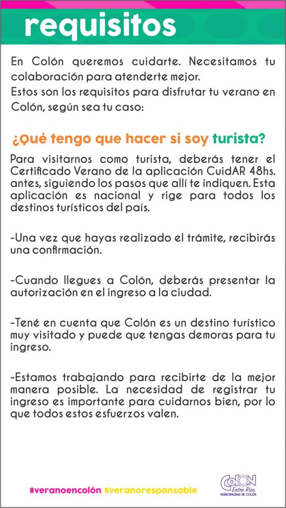 Requisitos para el ingreso a Colón